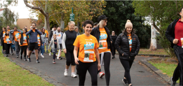 Participants walking and running in the 6k for Water challenge