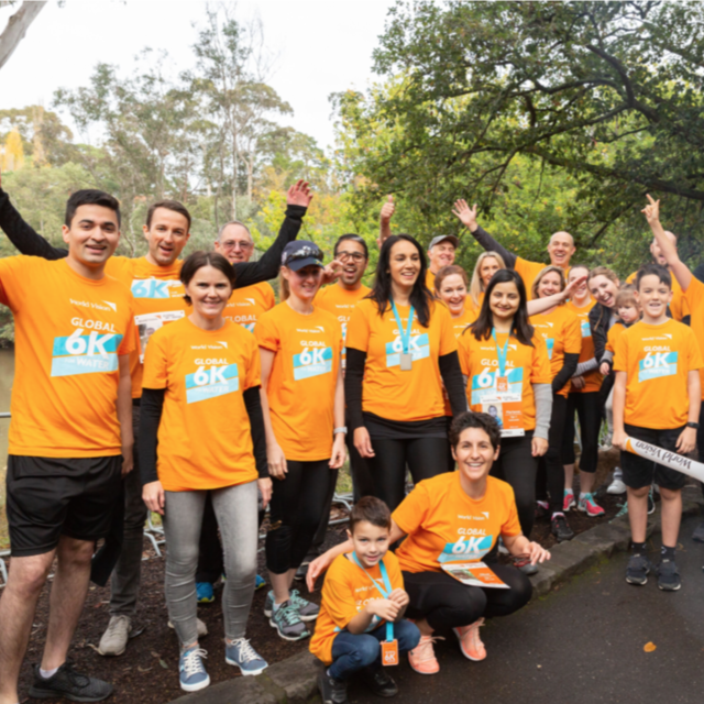 Participants cheering during the 6k for Water challenge